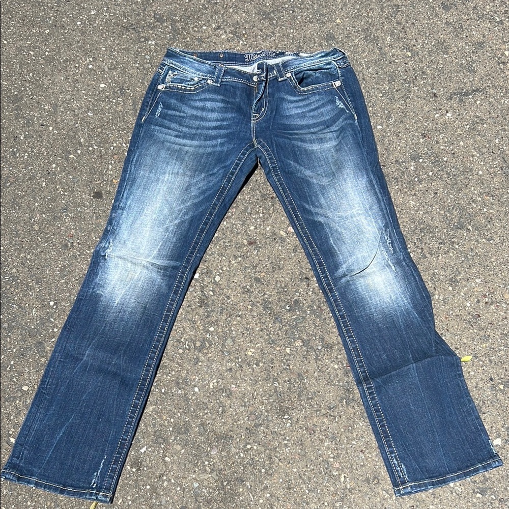 Miss Me Blue Straight Leg Jeans Vintage Wash
